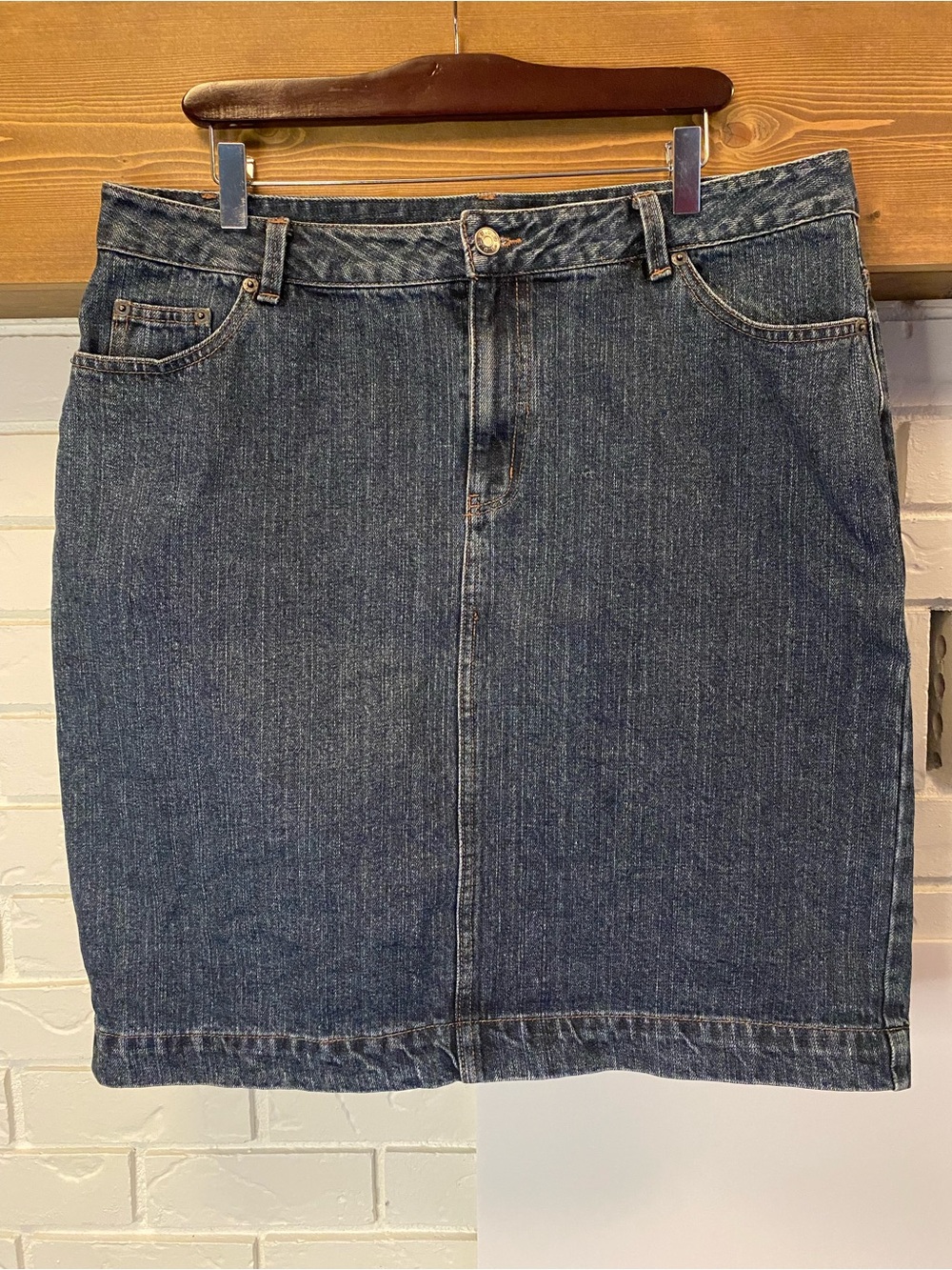Vintage 90s B.U.M. Equipment Denim Skirt Women’s Size 16 Blue Jean Midi Skirt